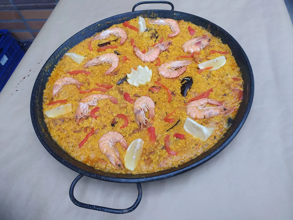 Arroz de mariscos para compartir